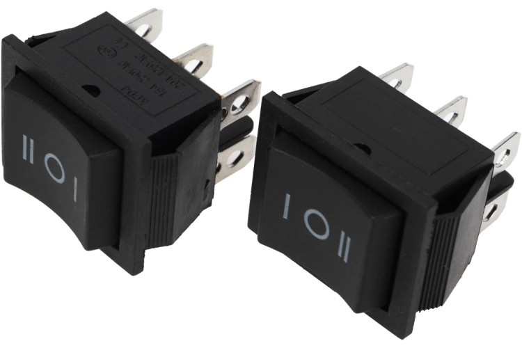 Переключатель клавишный REXANT 250V 15A (6с) ON-OFF-ON ( уп.10 штук ) черный с нейтралью  Б/Фикс  (RWB-508, SC-767) 36-2375 - изображение 2