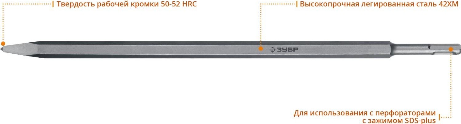 Пика SDS-plus ЗУБР 400 мм ПРОФЕССИОНАЛ 29361-00-400_z01 - изображение 2