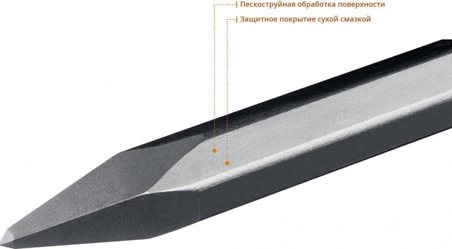 Пика шестигранная  ЗУБР 400 мм HEX 28,6 (макита тип) 29380-00-400 - изображение 3