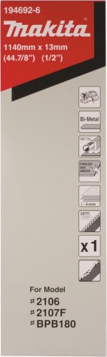 Пила кольцевая по металлу MAKITA 194692-6 1140x0.5х13x24TPI (для пластика/цв.мет.) - изображение 2