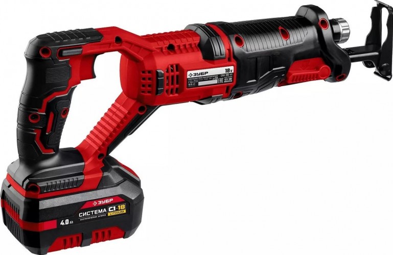Пила сабельная аккумуляторная ЗУБР Мастер СПЛ-185-41 18v (1 x 4Ач) спл-0185-041 - изображение 2