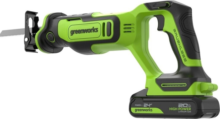 Пила сабельная аккумуляторная GREENWORKS GPT-BLRS-1 24V, АКБ 2Ач и ЗУ 1200607CUA - изображение 4