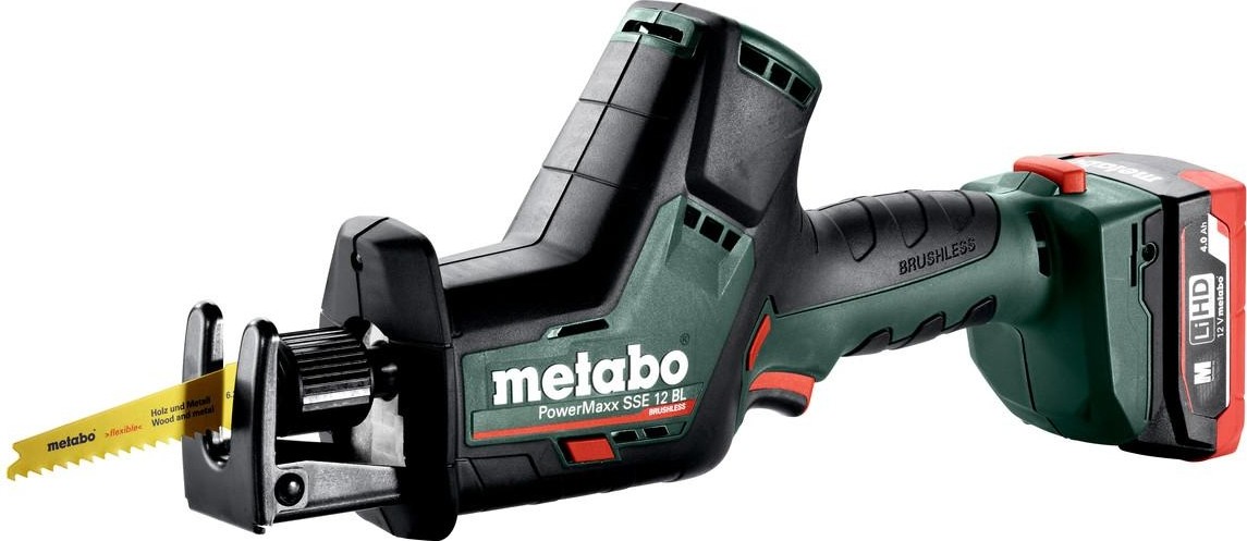 Пила сабельная аккумуляторная METABO SSE 12 BL 2х4.0 А.ч. LiHD 602322800