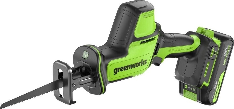 Пила сабельная аккумуляторная GREENWORKS  GPT-CRS-25 24V, АКБ 2Ач и ЗУ 1200507CUA