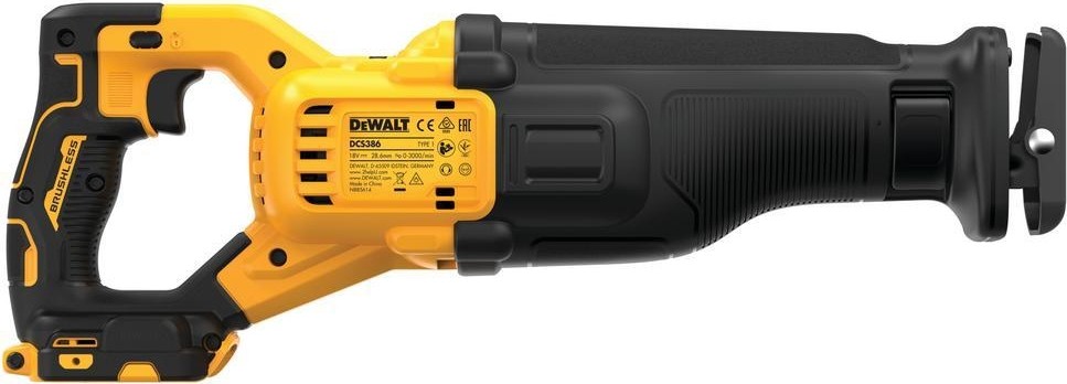 Пила сабельная аккумуляторная DeWALT DCS 386 NT FLEXVOLT, бесщеточная, без АКБ и ЗУ DCS386NT-XJ - изображение 2
