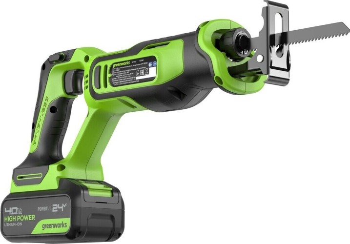 Пила сабельная аккумуляторная GREENWORKS GPT-BLRS-1 24V, АКБ 4Ач и ЗУ 1200607CUB - изображение 5