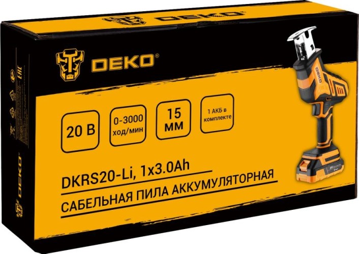 Пила сабельная аккумуляторная DEKO DKRS20-Li 083-1059 - изображение 2