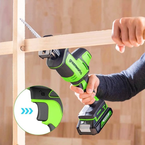 Пила сабельная аккумуляторная GREENWORKS GPT-CRS-25 1 200 507 компактная без АКБ и ЗУ 1200507 - изображение 3