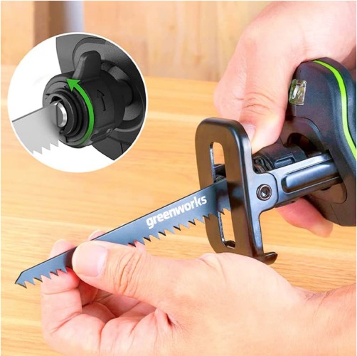 Пила сабельная аккумуляторная GREENWORKS GPT-CRS-25 1 200 507 компактная без АКБ и ЗУ 1200507 - изображение 4