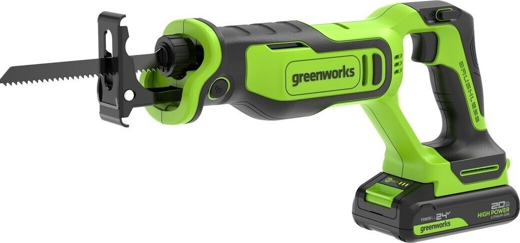 Пила сабельная аккумуляторная GREENWORKS GPT-BLRS-1 24V, АКБ 2Ач и ЗУ 1200607CUA - изображение 2