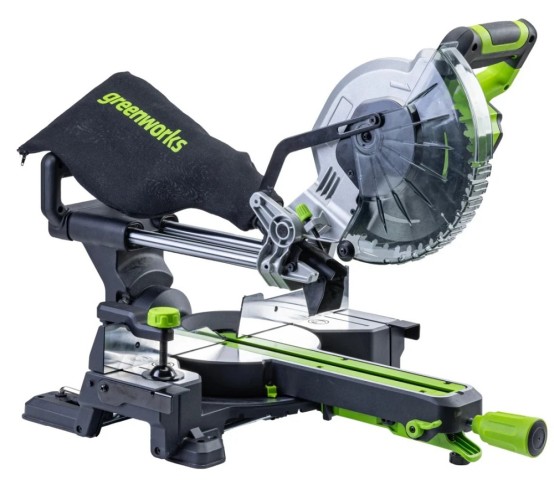 Пила торцовочная аккумуляторная GREENWORKS GD24MS216 24V, б/щ, 4800 об/мин, АКБ 4Ач и ЗУ 1501707UB