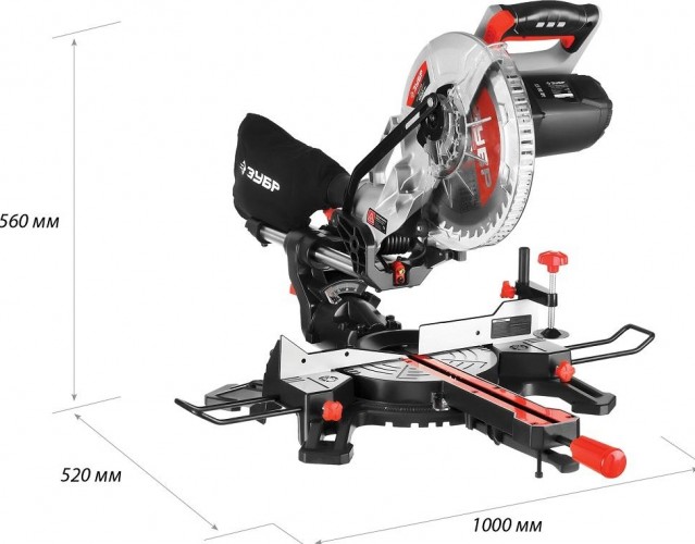 Пила торцовочная сетевая ЗУБР ППТ-255 с протяжкой Профессионал ППТ-255-П - изображение 2