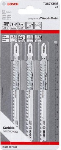 Пилки по дереву BOSCH T367XHM (уп.3шт.) CARBIDE 2608667562 - изображение 2