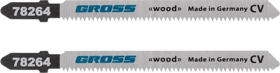 Пилки по дереву GROSS 78264 для электролобзика, 2 шт.