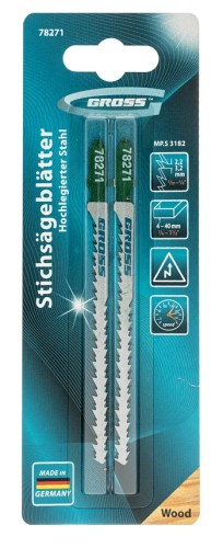 Пилки по дереву GROSS 78271 для электролобзика, 2 шт.