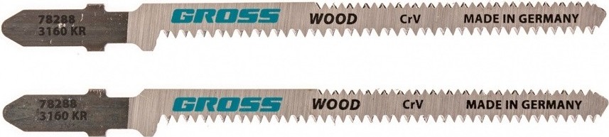 Пилки по дереву GROSS 78288 для электролобзика, фигурный рез, 2 шт.