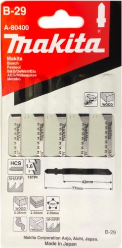 Пилки по дереву MAKITA A-80400 в-29, 5 шт. - изображение 2