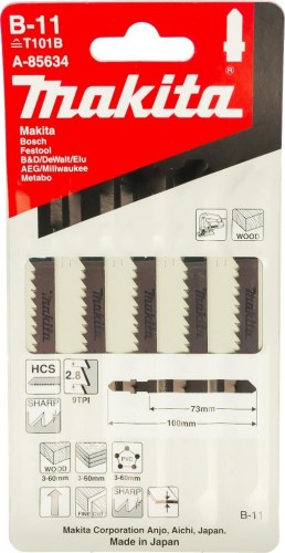 Пилки по дереву MAKITA A-85634 в-11, 5 шт. - изображение 2