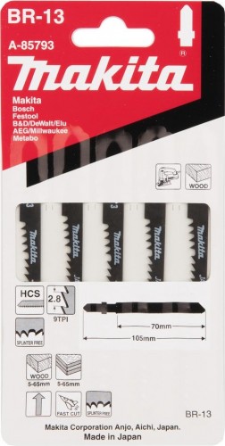 Пилки по дереву MAKITA A-85793 br-13, 5 шт. - изображение 2