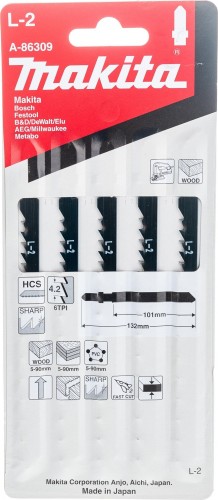 Пилки по дереву MAKITA A-86309 l-2, 5 шт. - изображение 2