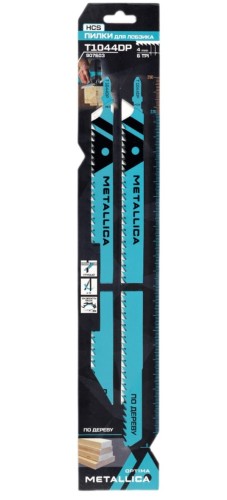 Пилки по дереву METALLICA Optima T1044DP 250/225мм шаг 4мм, HCS толст., прям. рез, 2шт 907603