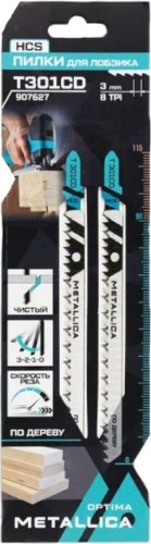 Пилки по дереву METALLICA Optima T301CD 115/90мм шаг 3мм, HCS быстрый рез, 2шт 907627