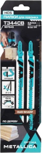 Пилки по дереву METALLICA Optima T344CB 117/90мм шаг 2,8/2,5мм HCS двустор, крив. рез, 2шт 907849