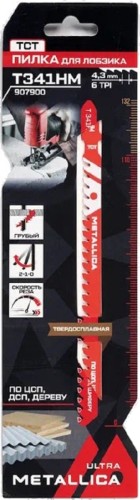 Пилки по дереву METALLICA Ultra T341HM 132/106мм шаг 4,3мм TCT, груб. рез, 1шт 907900