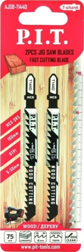 Пилки по дереву P.I.T. T144D для лобзика (быстрый рез) 75мм AJSB-T144D