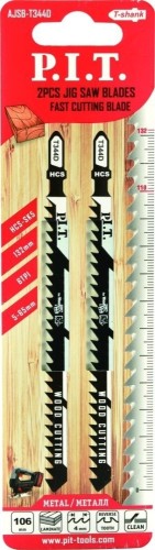 Пилки по дереву P.I.T. T344D для лобзика (быстрый рез) 110мм AJSB-T344D