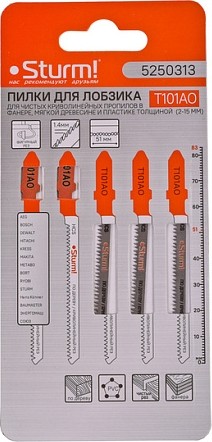 Пилки по дереву Sturm T101AO 5шт. криволинейный рез 5250313 - изображение 2
