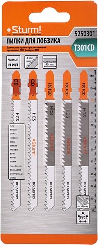Пилки по дереву Sturm T301CD 5шт. 5250301 - изображение 2