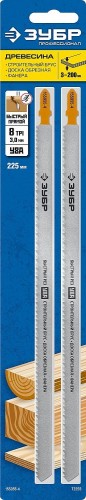 Пилки по дереву ЗУБР ПРОФЕССИОНАЛ t225b, hcs сталь, строит. брус, т-хвостовик, шаг 3 155955-4 - изображение 2