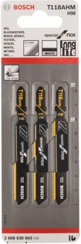 Пилки по металлу BOSCH T118AHM (3шт) 2608630663 - изображение 3