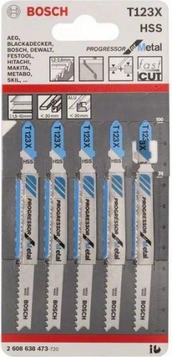 Пилки по металлу BOSCH Т123Х (5шт.) 2608638473