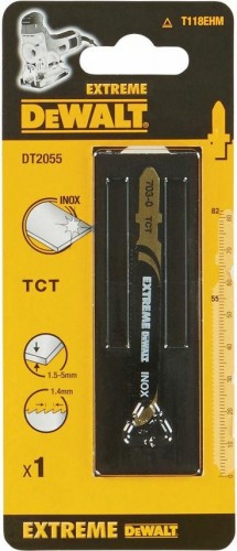Пилки по металлу DeWALT HCS T118EHM INOX 82х55х60 мм (1шт)  DT2055-QZ DT2055-QZ