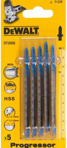 Пилки по металлу DeWALT HSS T123Х 100х91х3.0х74 мм (5 шт) DT2058-QZ DT2058-QZ