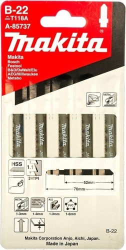 Пилки по металлу MAKITA A-85737 в-22, 5 шт. - изображение 2