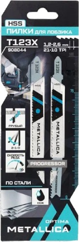 Пилки по металлу METALLICA Optima T123X 100/75мм шаг 1,2-2,6мм, HSS Progressor, по стали 2 908044