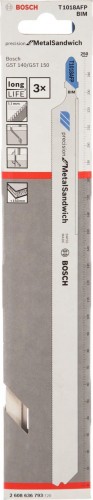 Пилки универсальные BOSCH T1018AFP (3шт) Precision for Metal-Sandwich 2608636793 - изображение 2