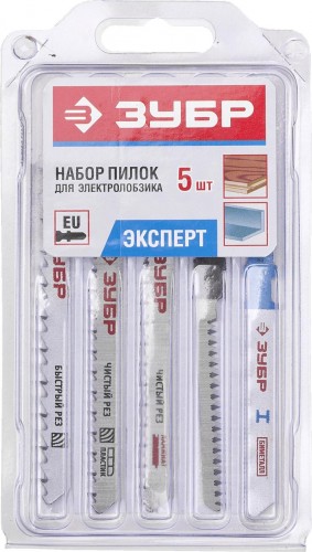 Пилки универсальные ЗУБР ЭКСПЕРТ по дереву и металлу, t-хвостовик, пластик. бокс, 5 15580-H5