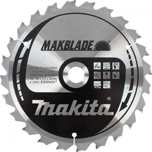 Пильный диск MAKITA 190х 24тх20 дерево  (B-35243) MAKBLADE B-35243