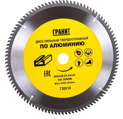 Пильный диск по алюминию ГРАНИТ 305х30/25,4_100зуб_3,0мм 730510