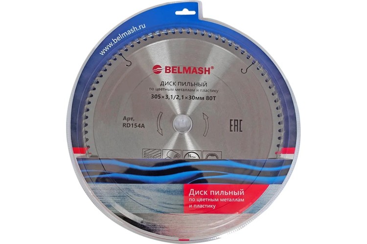 Пильный диск по алюминию и пластику BELMASH 305х3,0/30х80Т RD154A - изображение 3