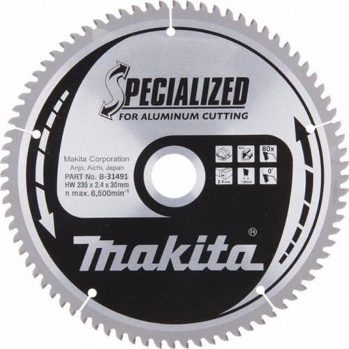 Пильный диск по алюминию MAKITA 235x30x1.8x80T B-31491