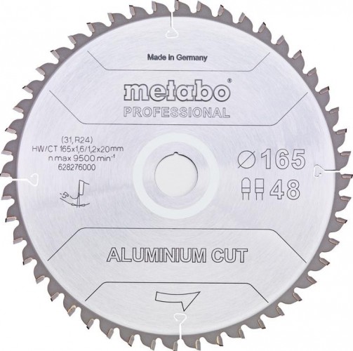 Пильный диск по алюминию METABO 165x48тх20мм ALUMINIUM CUT—PROFESSIONAL 628276000