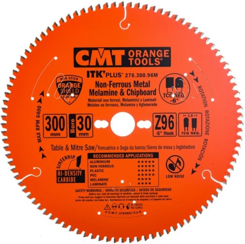 Пильный диск по алюминию СМТ 300x2.8/2.0x30Z96T CGNEG-6° 276.300.96M