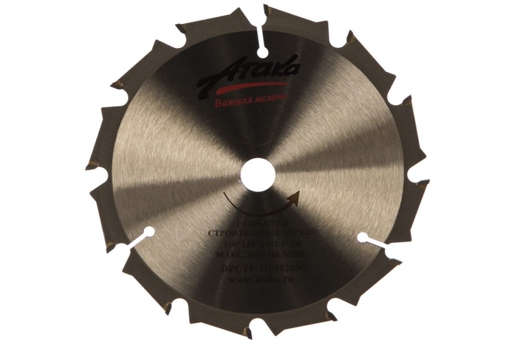 Пильный диск по дереву АТАКА 140*12T*20 газобетон, б/рез профи 7088820