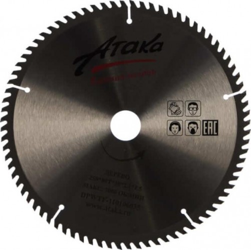 Пильный диск по дереву АТАКА 250х80тх30 мм тонкий 8078930