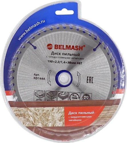 Пильный диск по дереву BELMASH RD144A 190х2,2/1,4х30/20/16; 48T